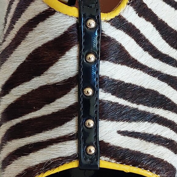 DI Vitrini Zebra Pattern Block/Wedge Heel Shoes Womens Size 6 - Picture 12 of 16